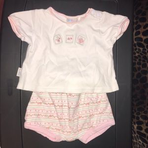 White and pink strawberry outfit